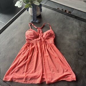 Auden Coral Lace Babydoll Lingerie – Size Medium